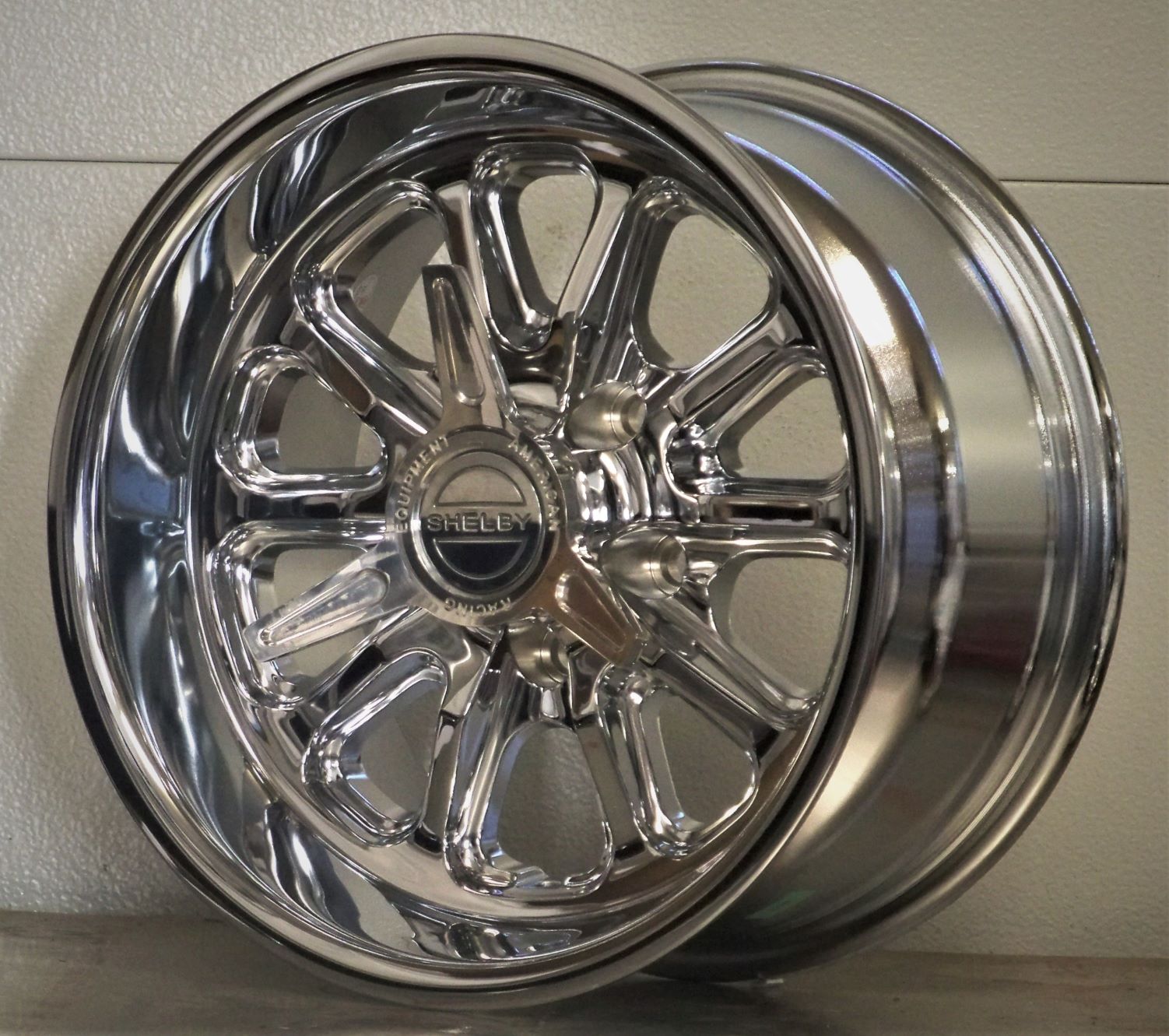 15x8 set of 4 RSC US Mags Shelby spinners chromed 67-73